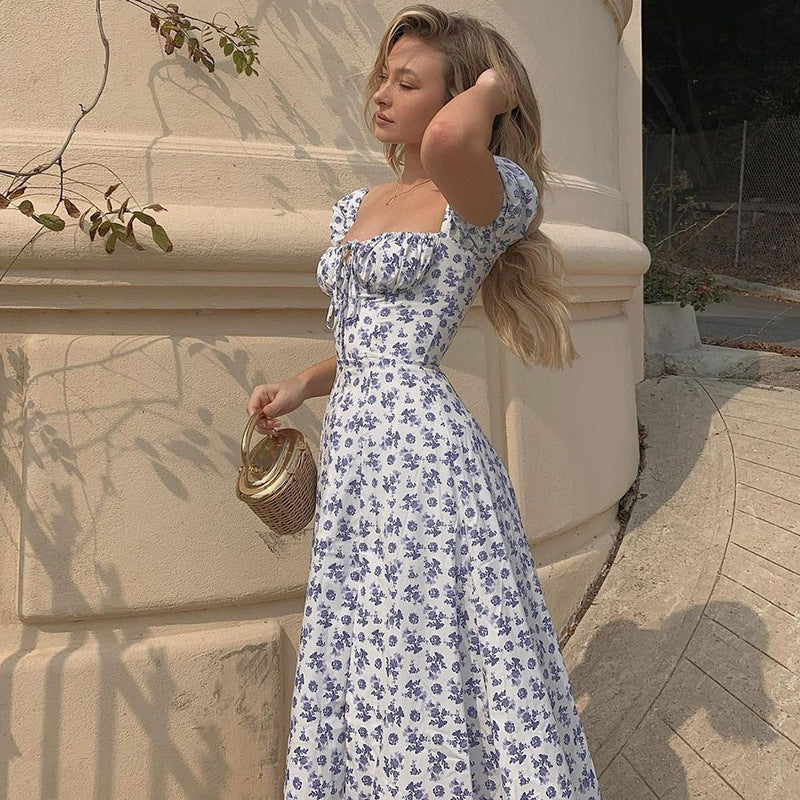 Elegant V-Neck Bohemian Maxi Dress