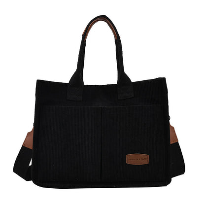 Simple And Fashionable Corduroy Handbag