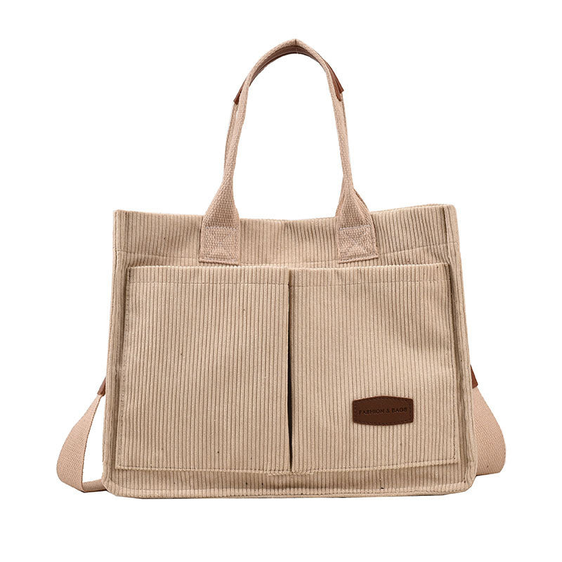 Simple And Fashionable Corduroy Handbag