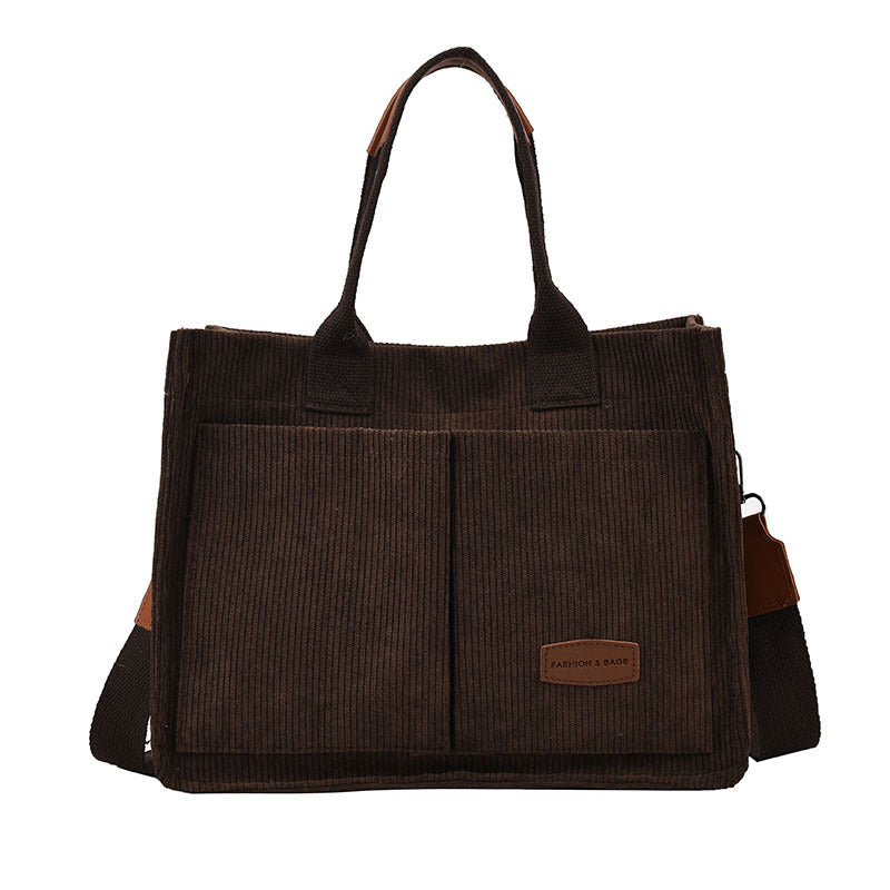 Simple And Fashionable Corduroy Handbag