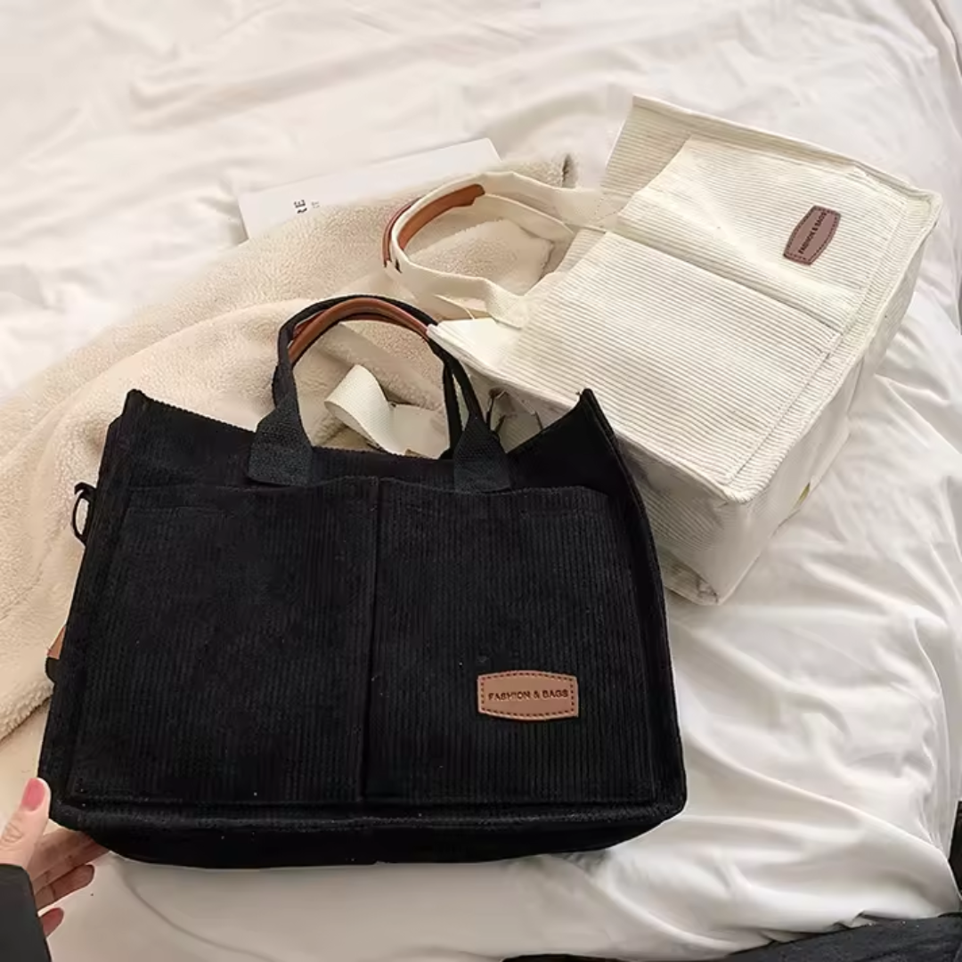 Simple And Fashionable Corduroy Handbag